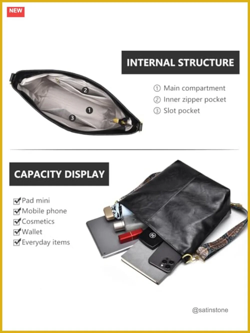 Vegan Leather Hobo Bag Women Crossbody Shoulder Handbag Casual Purse